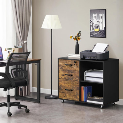 Lendella 80cm Wide 3 -Drawer File Cabinet