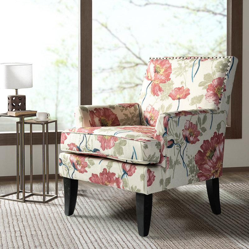 Fauteuil Aguilar, Motif floral rouge