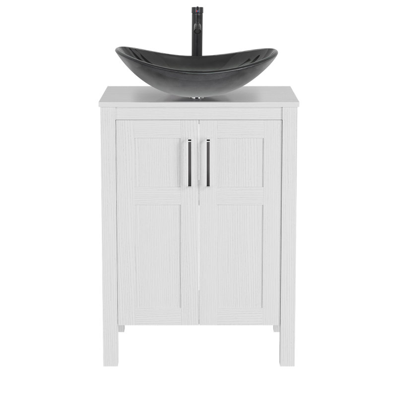 Free Standing Bathroom Vanity With Sink, White