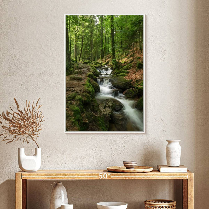 Ruisseau Buhl Forest, 25 po x 37 po, Cadre flottant blanc