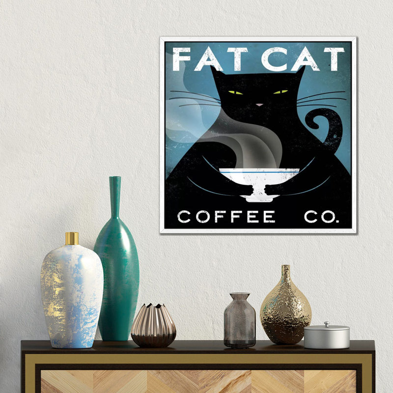 'Fat Cat Coffee Co.' by Ryan Fowler Graphic Art Print on Wrapped Canvas, 93.98 cm H x 93.98 cm W x 4.445 cm D