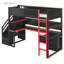 Lit mezzanine simple en bois peu encombrant avec rangement pour les joueurs