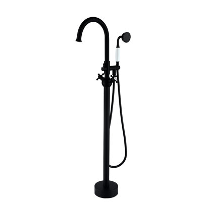 Modern Bathtub Faucet With Hand Shower - Matte Black, Metal, Bathroom Renovation Black & Corrosion Quality Upgrade,
