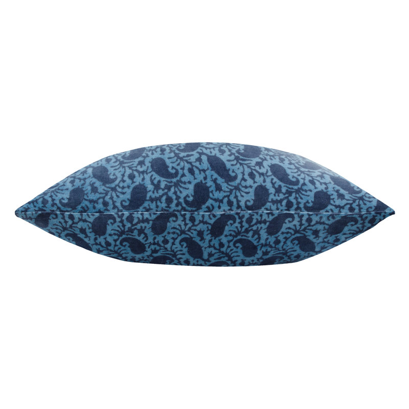 Boteh Abstract Rectangular Cushion Cover, Blue