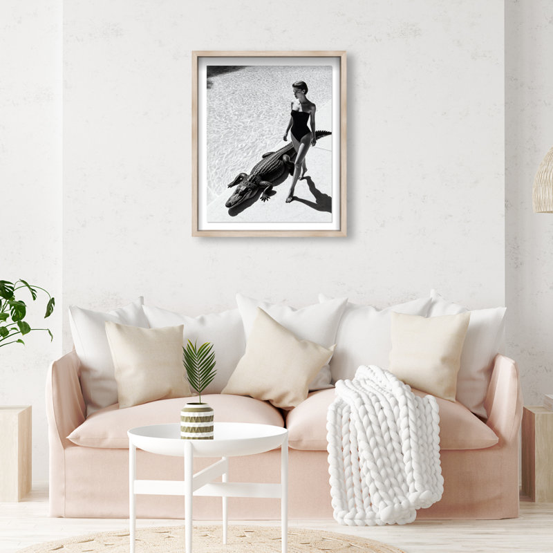 Reptilian Elegance II Print by Oliver Gal, 46.5"H x 37.5"W, Natural Oak Shadowbox