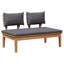  Ensemble de banc de jardin 4 pièces brun et gris foncé et brun-1242845298