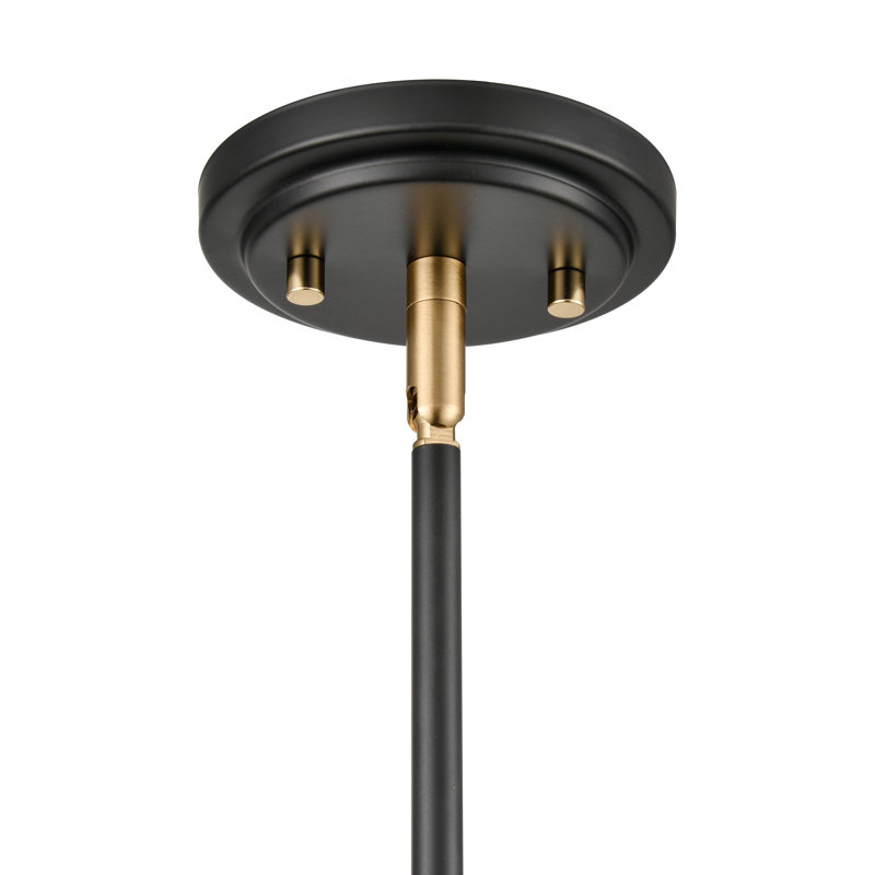 1 lumière 8 po Luminaire suspendu moderne or mat noir