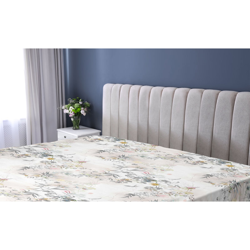 Drap-housse à motif floral Ambesonne, Drap-housse simple TG, Taupe, gris, rosé, crème / floral