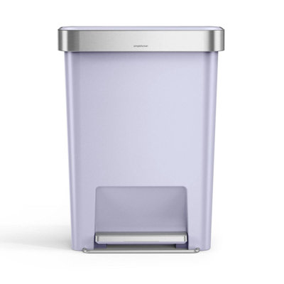 Simplehuman 45 Liter / 12 Gallon Rectangular Kitchen Step Trash Can with Soft-Close Lid, Plastic