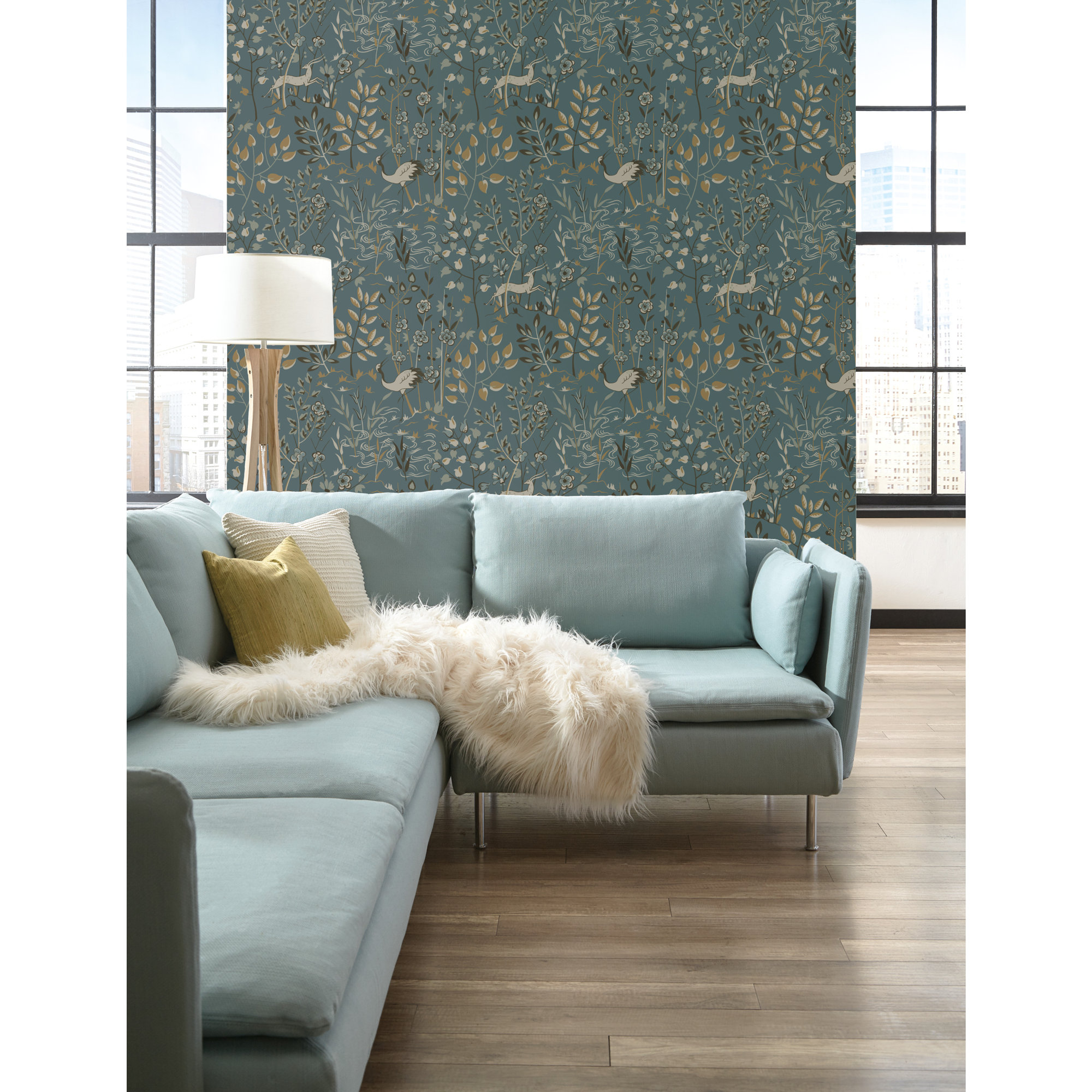Jimmy 27' x 27" Wallpaper Roll, Teal