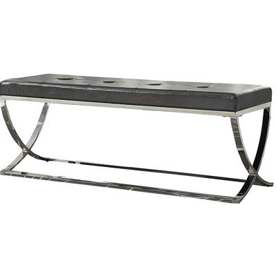 Modern Black Seat Bench With Elegant Legs Sleek Ornate And Frame For Living Room