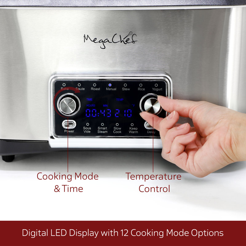 MegaChef 8 pte 12-en-1 luxe multi-cuisinière avec sous vide et multi-fonctions