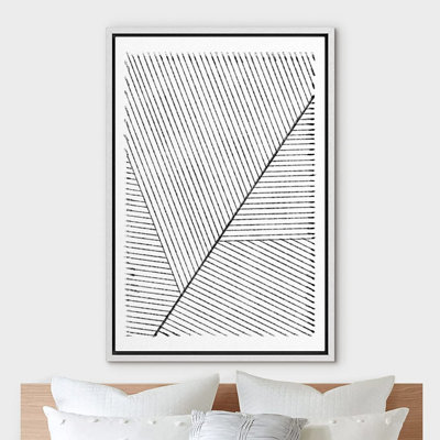 Geometric Line " Black White Geometric Line Art Mosaic "