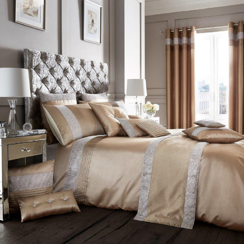 Mikonos Cotton Blend Solid Colour Duvet Cover Set with Pillowcases, Beige, Single Duvet Cover + 1 Pillowcase