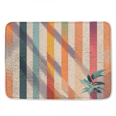 Tapis de bain mural à rayures verticales
