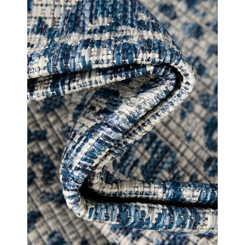 Tapis oriental bleu / gris Cowell, Rectangle 5 pi 1 po x 8 pi