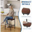 Ensemble de 4 tabourets de bar 24 "pour l'extérieur, ensemble de 4 chaises de comptoir en cuir PU avec structure en fer, brun-724614190-724614192-724614197-724614199