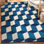 Tapis intérieur / extérieur bleu / blanc en nylon tissé à la machine Hendriex-814300856