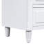 Table de chevet peinte de 28 po avec 3 tiroirs et rails coulissants, armoire de chevet simple avec poignée en métal, table d'appoint minimaliste avec pieds en caoutchouc pour canapé de chambre à coucher-121067746