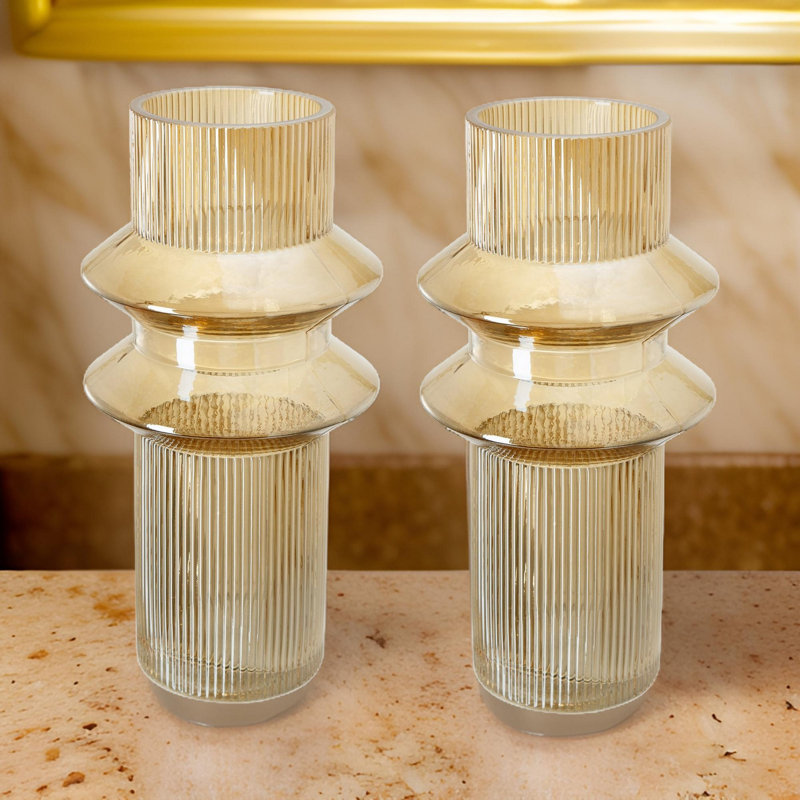 Glass Table Vase, Yellow