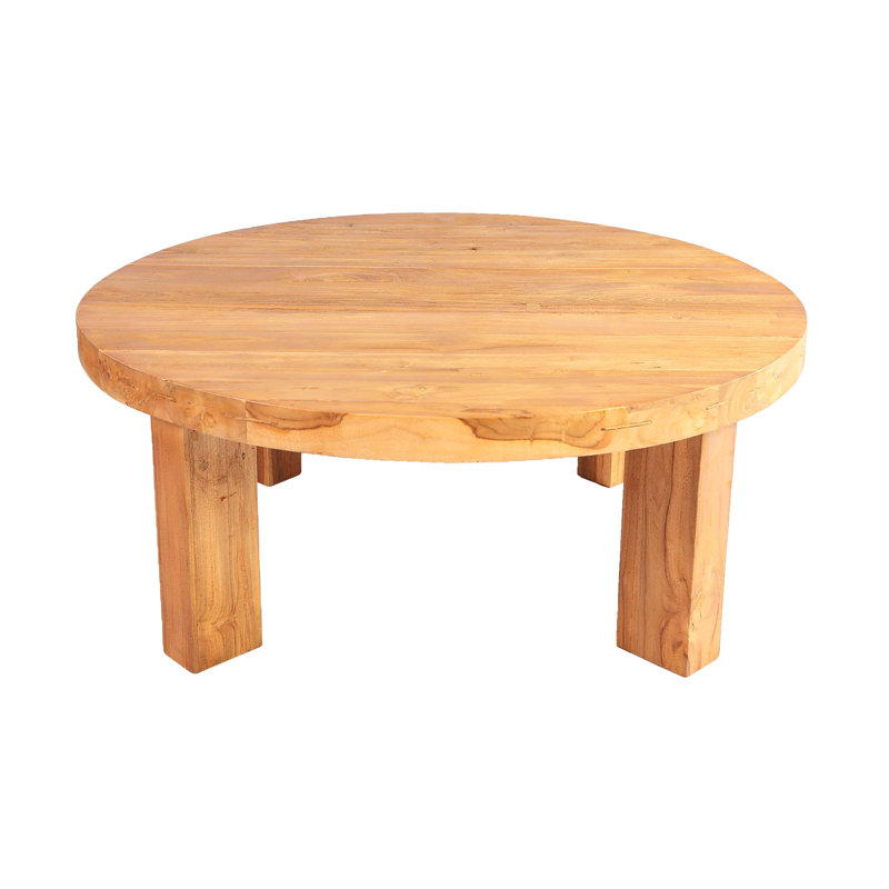 Table basse ronde en teck moderne