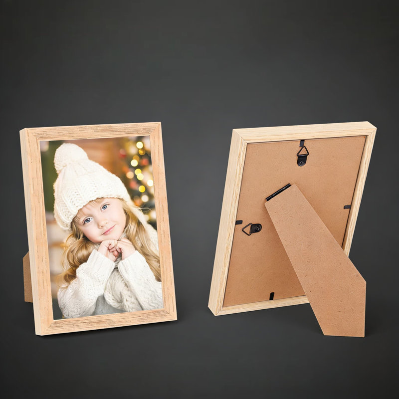 Ensemble de 2 cadres photo 4 x 6 en bois avec verre perspex, 2
