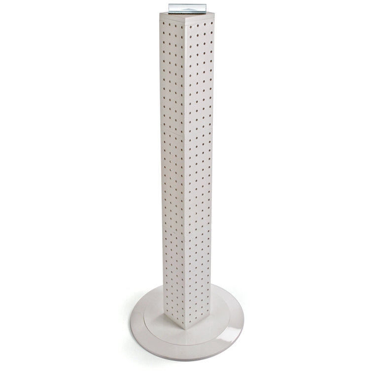 Four-sided 4"W x 36"H Pegboard Tower with Revolving 14.5" Base