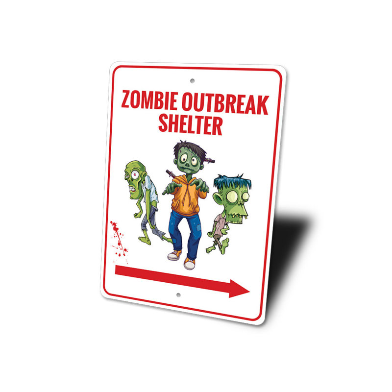 Plaque en aluminium Zombie, H 18 po x l 12 po x P 0,06 po