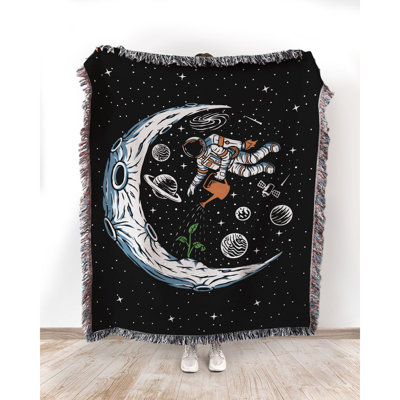 Astronaut Planting Tree on the Moon Throw