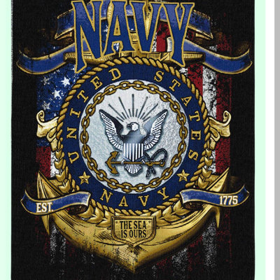 PatriotGuard US Navy Cotton Tapestry Throw - Military Gift Blanket 72x54