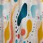 Doux neutre multicolore abstrait vague IV - Rideau de velours abstrait - obscurcissant - 1 panneau-95457841