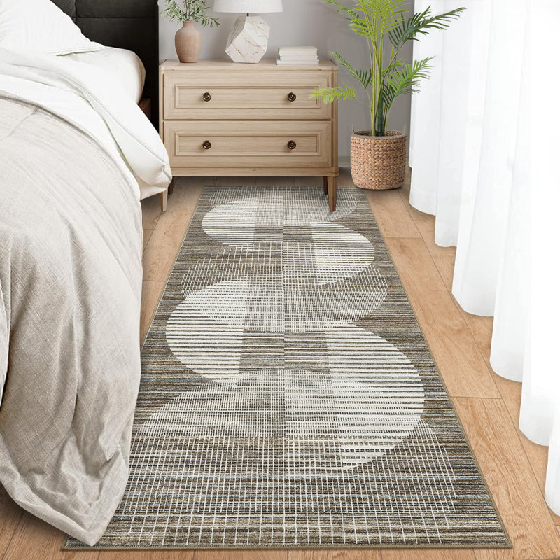Geometric Machine Washable Rug for Living Room Indoor Carpet for Home Decor Aesthetic Non-Slip Modern Rug for Bedroom Dining Room Office Nursery Playroom Teen Dorm