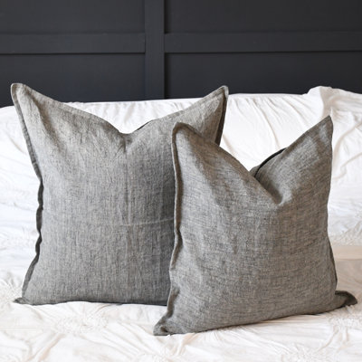 India Chic Buttons Linen Pillow Cover