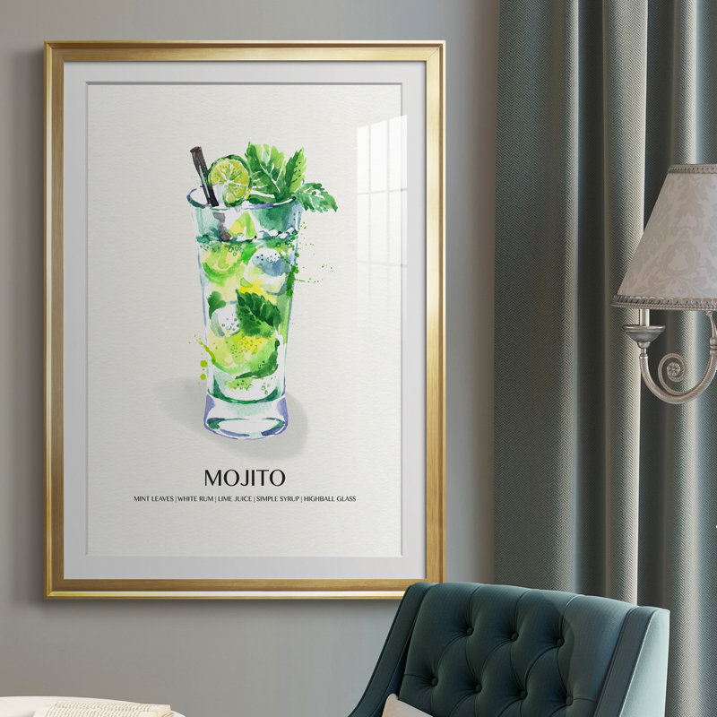 Mojito - peinture encadrée, Or, H 30,5 po x l 42,5 po x P 1,5 po