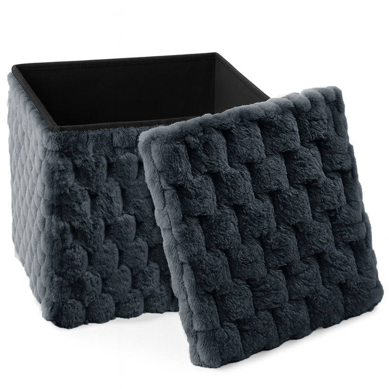 Contemporary Practical Plush Popcorn Storage Box - 38 x 38, Grey