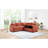 81.9" L-Shaped Orange Sectional Bed With Hidden Storage, Pull-Out Bed, Chenille Fabric, Matching Pillows, Ergonomic Design For Contemporary Living 81.9", L-Shaped, Orange, Sleeper, Throw Design,-1815102686