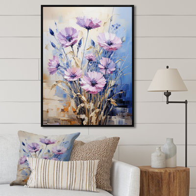 Bleu et mauve, champ de fauves sur toile
