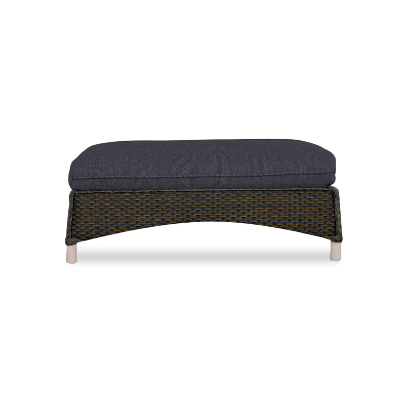 Mandalay Outdoor Ottoman, Decorline Navy, Mink