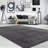 Soft Area Rug In Anthracite Cozy Low-Pile Rug Anti-Slip Solid Color Washable-125850480