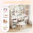 Kids Vanity With 3-color Led Lights, Vanity Set With Mirror And Stool, 2 In 1 Princess Pretend Play Makeup Dressing Table With Open Shelves, Storage Cabinet, Drawer (white)-435455329
