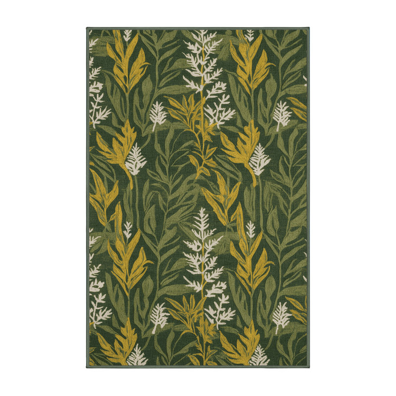 Washable Wood Sorrel Vegetables Area Rug, Rectangle 7' x 10'