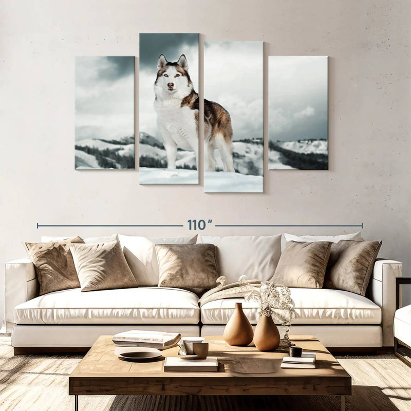 Husky sibérien majestueux Brampt, H 54 po x l 84 po
