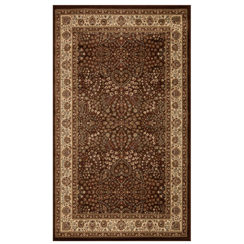 Tapis d'intérieur tissé à la main à motif floral Ginasharine par Haus & Home, Rectangle 5 pi x 8 pi