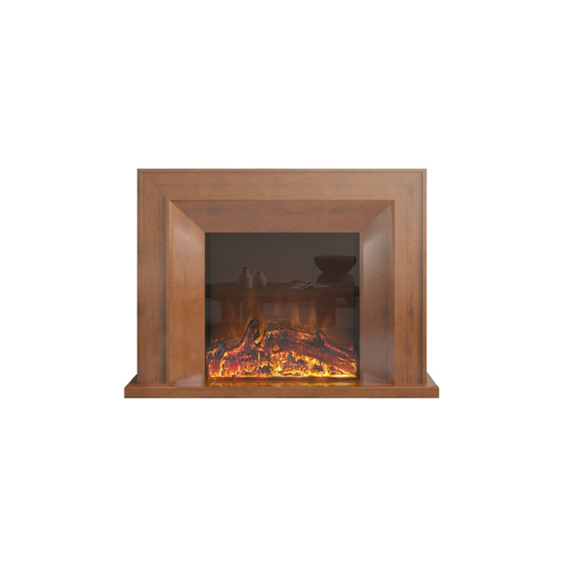 Walnut Solid Wood Electric Fireplace