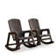 Chaise berçante en espresso, paquet de 2-1206842316