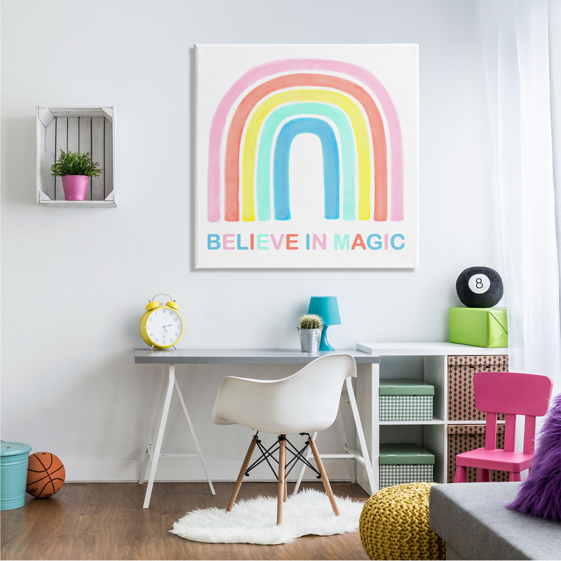 «Believe in Magic», art arc-en-ciel vibrant, Toile tendue, H 36 po x l 36 po x P 1,5 po