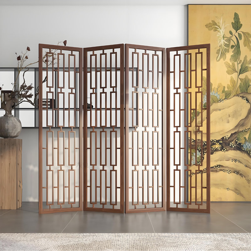 Paravent Vintage, H 74,8 po x l 94,49 po x P 1,57 po, Tanné