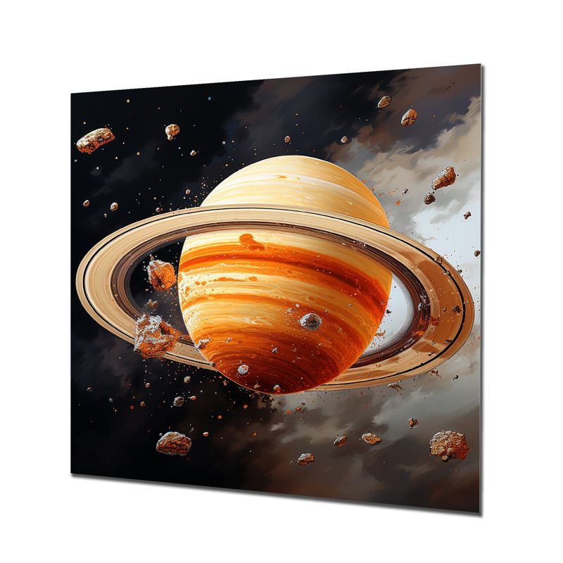Planète saturne cosmique, univers I, H 16 po x l 16 po