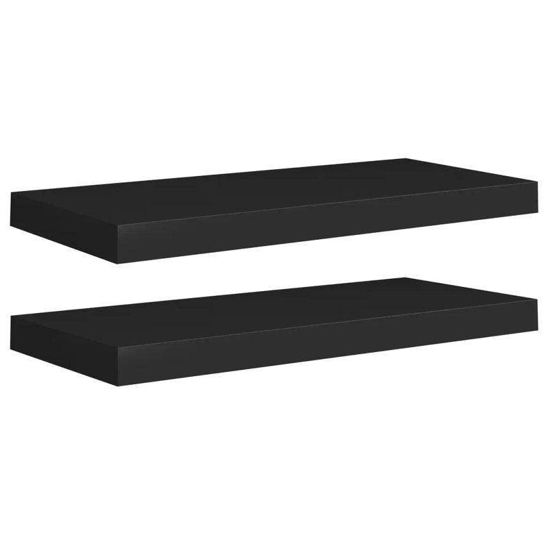 Arson 2 Piece Floating Shelf, 3.8cm H x 23.5cm W x 60cm D, Black