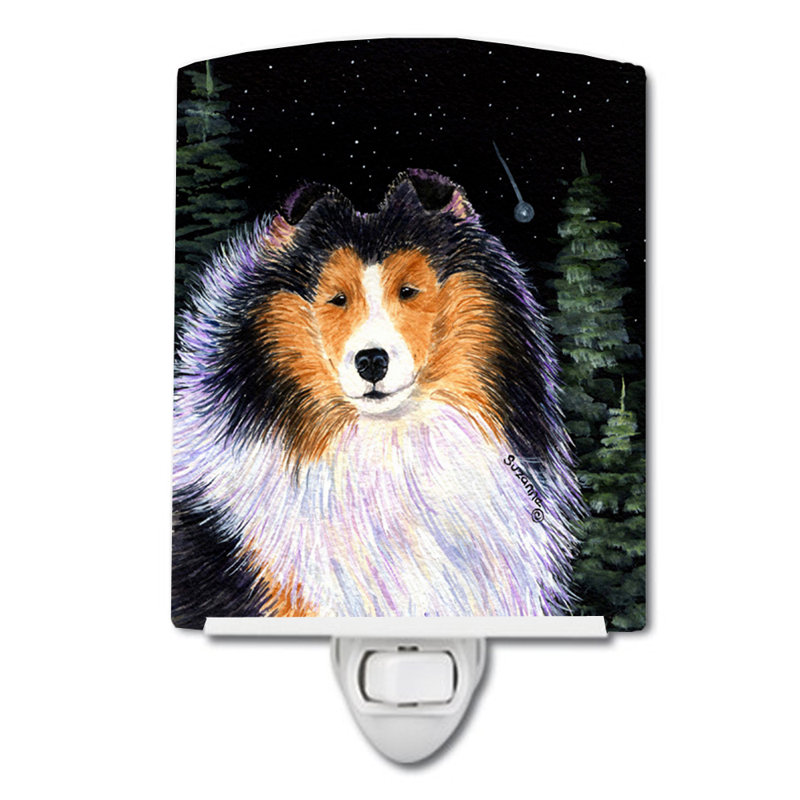 Éclairage de nuit en céramique starry collie
